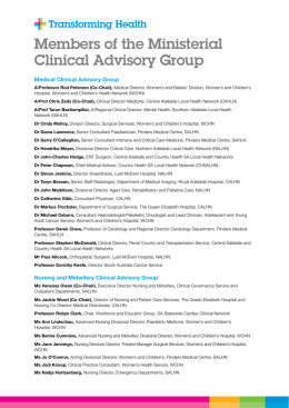 Clinical Advisory Committee membership (PDF 76KB)