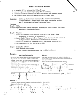 Notes--Method of Markers