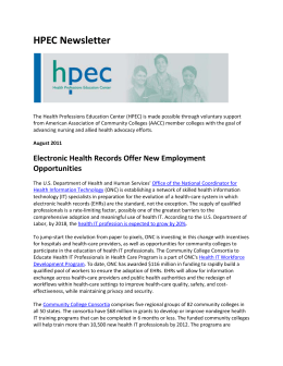 August 2011 HPEC newsletter - American Association of Community