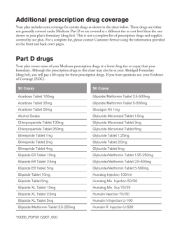 Additional prescription drug coverage Part D drugs