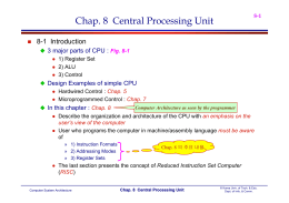 Chap. 8 Central Processing Unit