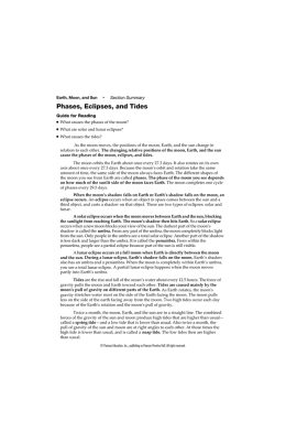 Phases, Eclipses, and Tides