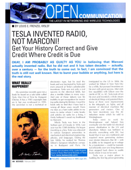 TESLA INVENTED RADIO, NOT MARCONI!