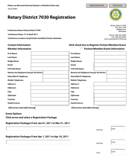 Rotary District 7030 Registration
