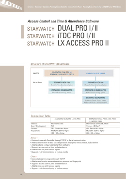 STARWATCH DUAL PRO I / II STARWATCH iTDC PRO I / II