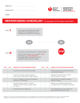 Reperfusion Checklist - American Heart Association