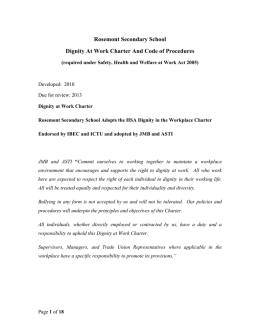 Rosemont Secondary School Dignity At Work Charter And Code of