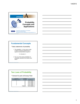 Probability Concepts and Applications