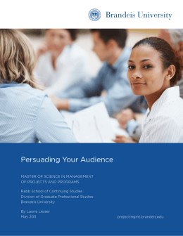 Persuading Your Audience - masters in project management