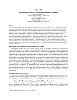 Work-Centered Approach to Insurgency Campaign Analysis