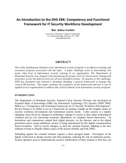 An Introduction to the DHS EBK