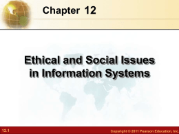 12 Ethical and Social Issues in Information Systems