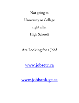 www.jobsetc.ca www.jobbank.gc.ca