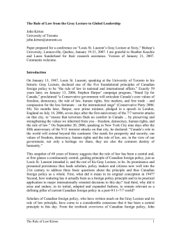 The Rule of Law from the Gray Lecture to Global Leadership John