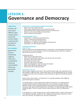 Governance and Democracy