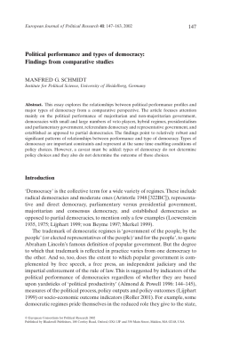 Political performance and types of democracy: Findings from