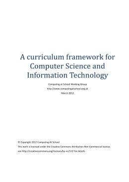 curriculum framework for Computer Science and Information