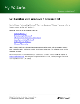 Get Familiar with Windows 7 Resource Kit