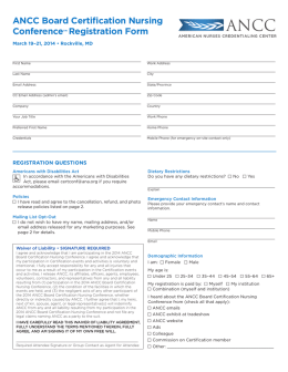 ANCC Board Certification Nursing Conference™ Registration Form