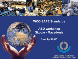WCO SAFE Standards AEO workshop Skopje