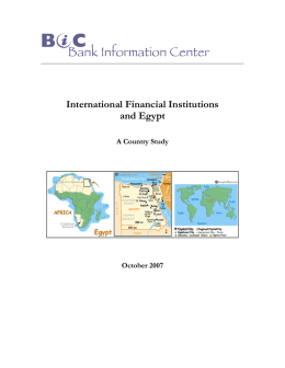 International Financial Institutions and Egypt