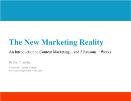 The New Marketing Reality