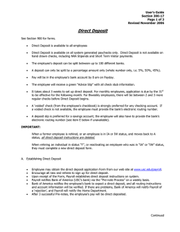 Direct Deposit - USC Employee Online Services