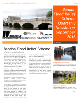 Bandon Flood Relief Scheme Quarterly Newsletter September 2016