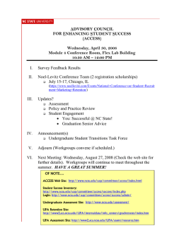 ADVISORY COUNCIL FOR ENHANCING STUDENT SUCCESS