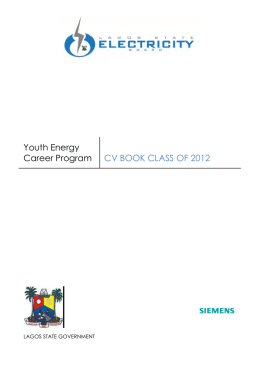 Youth Energy Career Program CV BOOK CLASS OF 2012