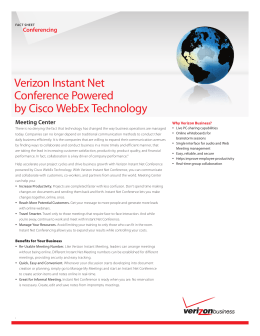 Verizon Instant Net Conference Powered by Cisco WebEx Technology