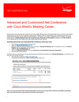 Advanced and Customized Net Conference with Cisco WebEx