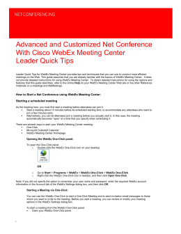 Leader Quick Tips - Verizon Conferencing