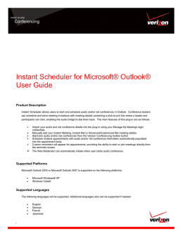 Instant Scheduler for Microsoft® Outlook® User Guide