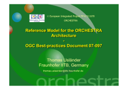 Reference Model for the ORCHESTRA Architecture