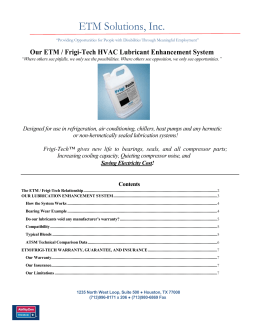 ETM Solutions, Inc. - HVAC Lubricants and Energy Efficient Products