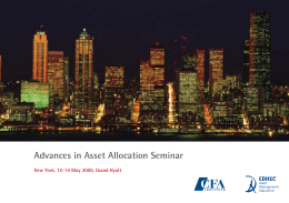 Advances in Asset Allocation Seminar - EDHEC-Risk