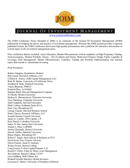 Prior Speakers - Journal of Investment Managment