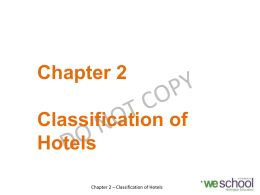 Chapter 2 - Classification of Hotels