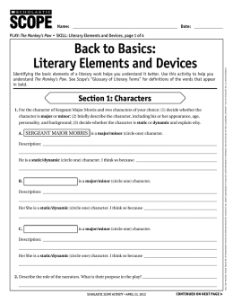 Back to Basics: literary Elements and Devices - Scope