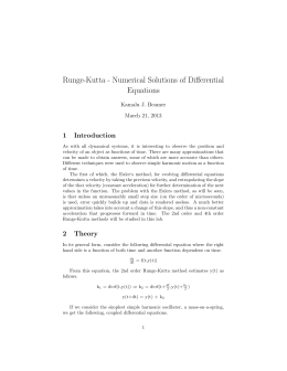 Runge-Kutta - Numerical Solutions of Differential Equations
