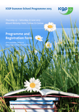Programme and Registration Form