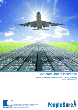 Chubb Corporate Travel Insurance Policy