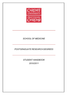 schoolof medicine postgraduate researchdegrees student handbook