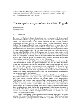 `The computer analysis of medieval Irish English`, in: Raymond