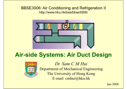 Air-side Systems: Air Duct Design