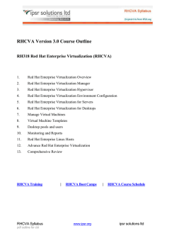 RHCVA Version 3.0 Course Outline