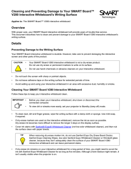 Cleaning and Preventing Damage to Your SMART Board V280