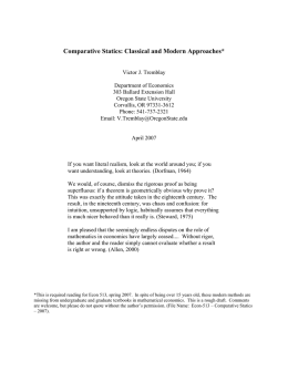 Comparative Statics - Oregon State University