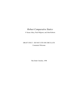 Robust Comparative Statics - Some Basic Concepts of the